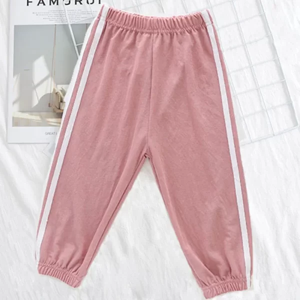 Spring Cotton Pants for Boys Girls Casual Sports Jogging Pant Summer Striped Loose Pants for Kids Children Trousers Clothes 2021 - Image 14
