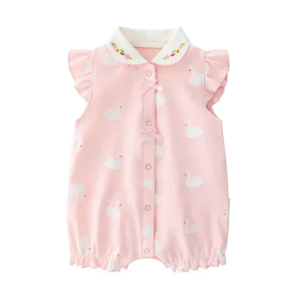 2024 newborn baby Summer clothes rompers girls overalls short Sleeve bodysuit cotton baby clothing jumpsuit Baby Girl onesies - Image 2