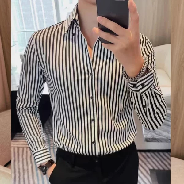Elegant Mens Shirts Long Sleeves Shirts Man High Quality a Fashion Luxury Men's Clothing Korean Reviews Clothes Check Shirt - Image 6