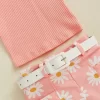 Adorable Baby Girl Sleeveless Ruffle Top Floral Print Ruffle Shorts Set for Summer Beach Outings and Playdates - Image 2