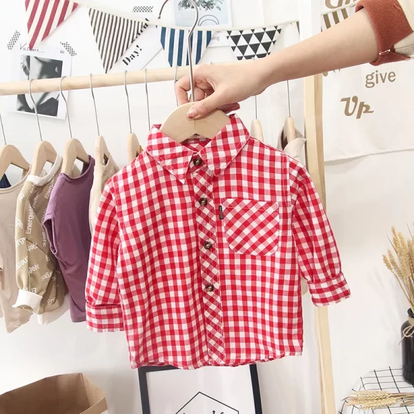 Spring Autumn Kids Baby Boys Shirt Cotton Clothes Toddler Infant Boy Girls Tops Blouse Children Wears 1-14 Years - Image 3
