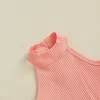 Adorable Baby Girl Sleeveless Ruffle Top Floral Print Ruffle Shorts Set for Summer Beach Outings and Playdates - Image 4