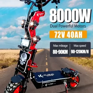 K14 10000w Dual Motor Large Electric Scooter 72v 40ah 14 Inch Off-road Tyres Max Speed 90-120km/h  Hydraulic Brake Escooter