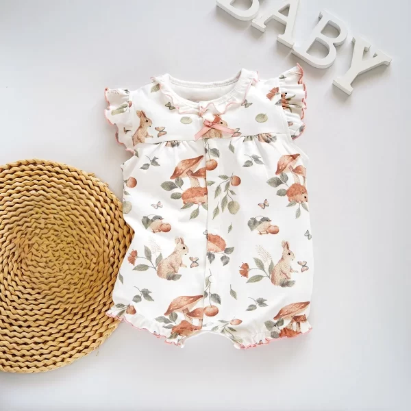 2024 newborn baby Summer clothes rompers girls overalls short Sleeve bodysuit cotton baby clothing jumpsuit Baby Girl onesies - Image 21