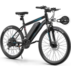 27.5" Electric Bike, 21.6MPH Electrics Bicycles Electric Mountain Bike, 48V 499WH Removable Lithium Battery, 21-Speed Gears