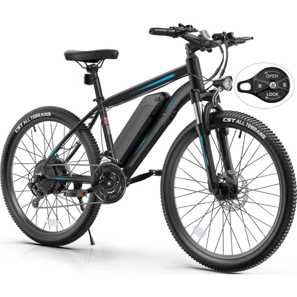 27.5" Electric Bike, 21.6MPH Electrics Bicycles Electric Mountain Bike, 48V 499WH Removable Lithium Battery, 21-Speed Gears