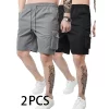 3-Piece Mixed Color Men's Elastic Waist Work Shorts With Side Pockets Suitable For Summer Outdoor Leisure And Work Man Clothing - Image 16