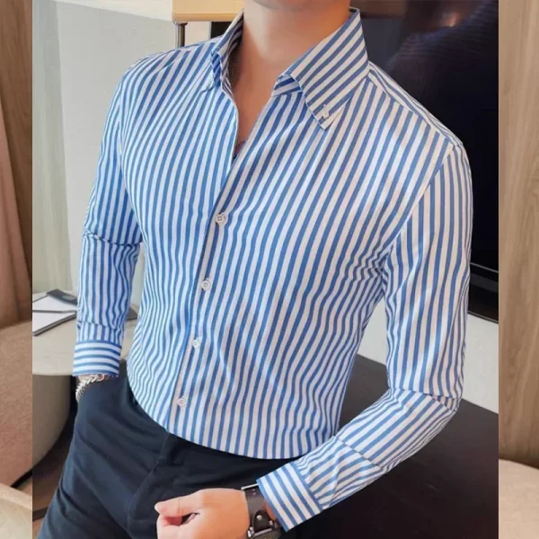 Elegant Mens Shirts Long Sleeves Shirts Man High Quality a Fashion Luxury Men's Clothing Korean Reviews Clothes Check Shirt - Image 5