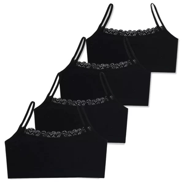 4pcs/Lot Children's Breast Care Girl Bra 8-14 Years Hipster Cotton Teens Teenage Underwear Summer Kids Lace Vest - Image 15