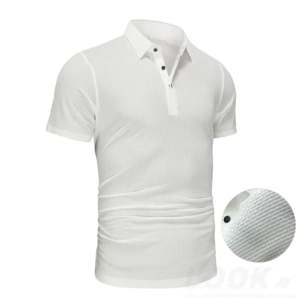 Upto EUR Sizes Tall Man Brand Top-Quality Men's Golf Shirt Lop-up Hollow Short-sleeved Polo Shirt SummerIce Silk Breathable Tee - Image 11