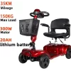 New Folding Electric Scooter 4 Wheel Elderly Disabled with Armrests Adults Mini Small With Basket 300W 24V 20AH Mobility Scooter