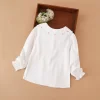 Girls Shirt 2025 Spring Autumn New Arrival Lace Collar Clothes Kids College Style Blouses for 5-12 Years - Image 2