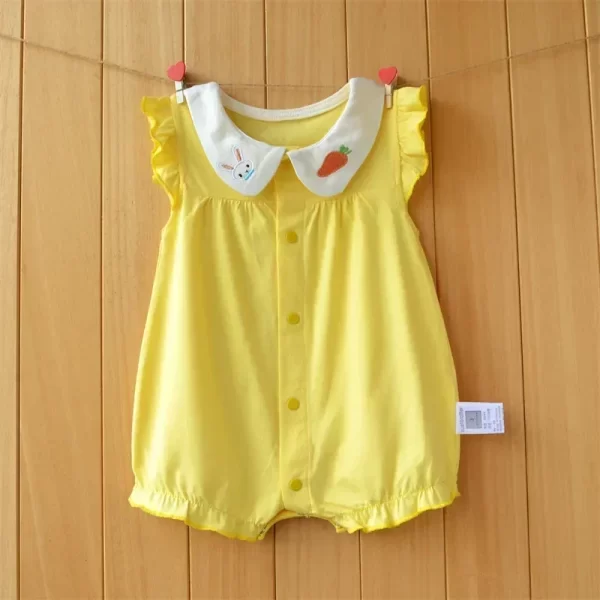 2024 newborn baby Summer clothes rompers girls overalls short Sleeve bodysuit cotton baby clothing jumpsuit Baby Girl onesies - Image 9