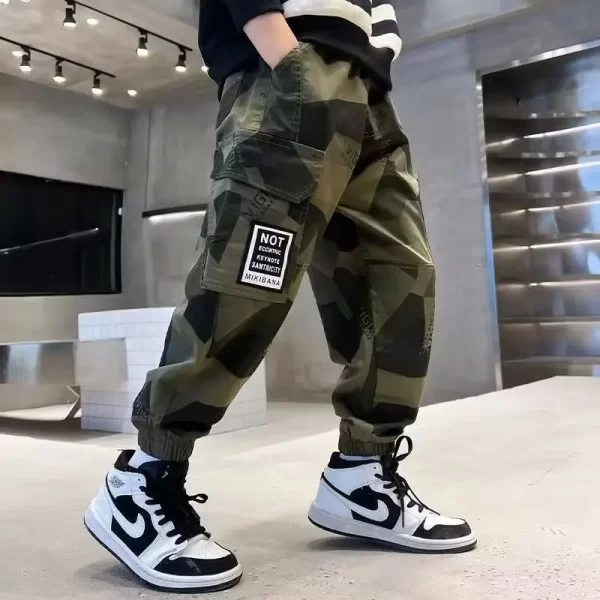 Camouflage Boy Cargo Pants Children Casual Sweatpants Three-dimensional High Visibility Sports Pants Children's Clothing 2024 - Image 3