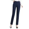 Stretch High Waist Trousers Women's Fashion Casual Pants Black Khaki Navy Blue Slacks Women Pantalones - Image 2
