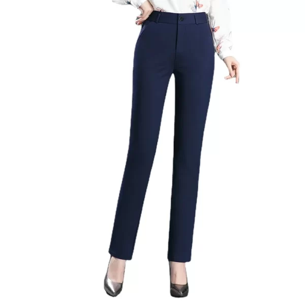 Stretch High Waist Trousers Women's Fashion Casual Pants Black Khaki Navy Blue Slacks Women Pantalones - Image 2