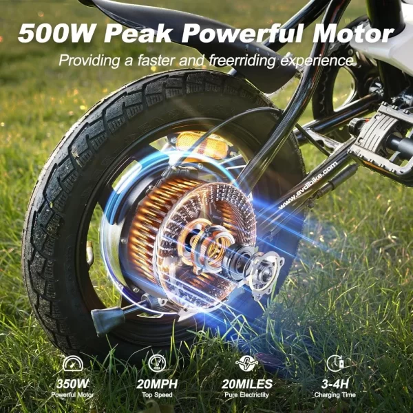 Electric Bike for Adults 500W Peak Motor, 20 mph Folding Ebike,14'' Adults Electric Bike Mini E Bikes for Adults and Teens - Image 2
