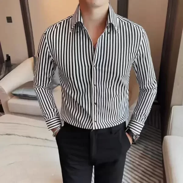 Elegant Mens Shirts Long Sleeves Shirts Man High Quality a Fashion Luxury Men's Clothing Korean Reviews Clothes Check Shirt - Image 2