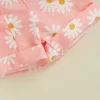 Adorable Baby Girl Sleeveless Ruffle Top Floral Print Ruffle Shorts Set for Summer Beach Outings and Playdates - Image 3