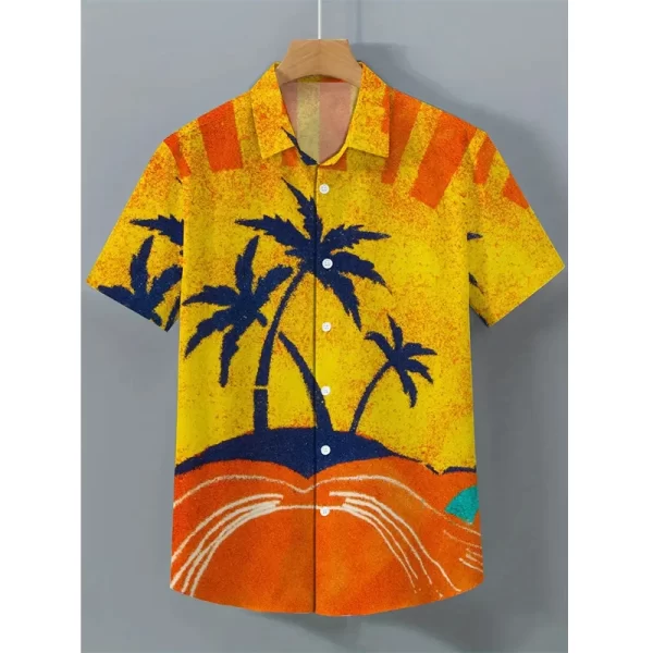 Floral Palm Tree 3d Print Shirts Fashion Hawaiian Shirt Short Sleeve Casual Beach Shirts Boys Single-Breasted Blouse Button Tops - Image 5