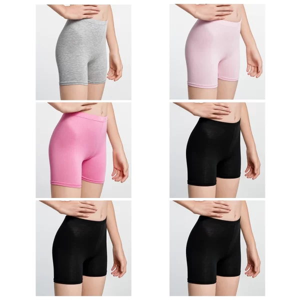 High Waist Girls Safety Pants 6pcs Premium Solid Color Modal Shorts for Dancing Boxers Little Kids Sports Short Leggings 3-12Y - Image 12