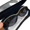 Fann Cat Eye Retro Pearl Sunglasses Elliptical Small Frame Sunglasses Glasses - Image 4