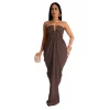 Summer Dress Woman 2025 New Deep V Neck Strapless Sleeveless Evening Prom Clothes Sexy Off Shoulder Backless Ladies Long Dress - Image 7
