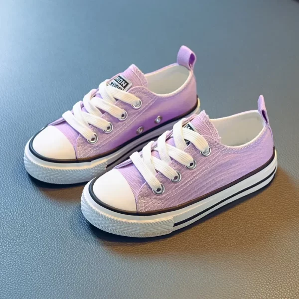 Children's Low-top Canva Shoes 2024 Spring New Style White Candy Color Men's Women's Children's Parent-child Board Shoes - Image 11