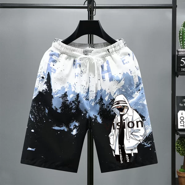 Men's Shorts for Summer 2025 Trendy Ice Silk Quick-drying Student Pants Beach Pants Boys Swim Shorts - Image 4
