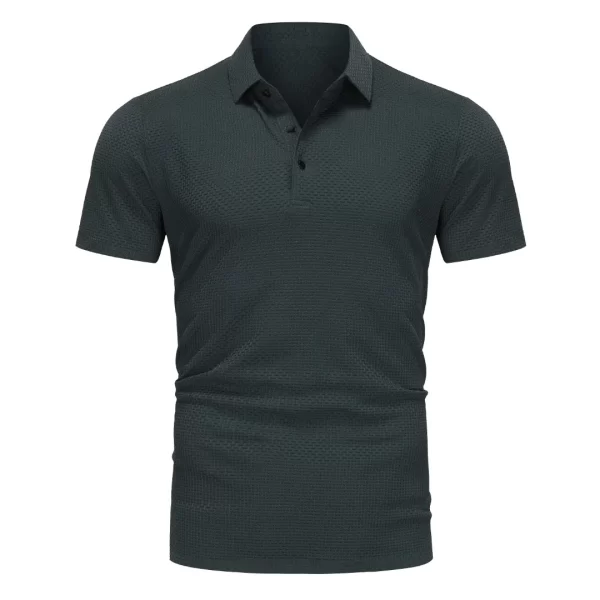 Upto EUR Sizes Tall Man Brand Top-Quality Men's Golf Shirt Lop-up Hollow Short-sleeved Polo Shirt SummerIce Silk Breathable Tee - Image 2