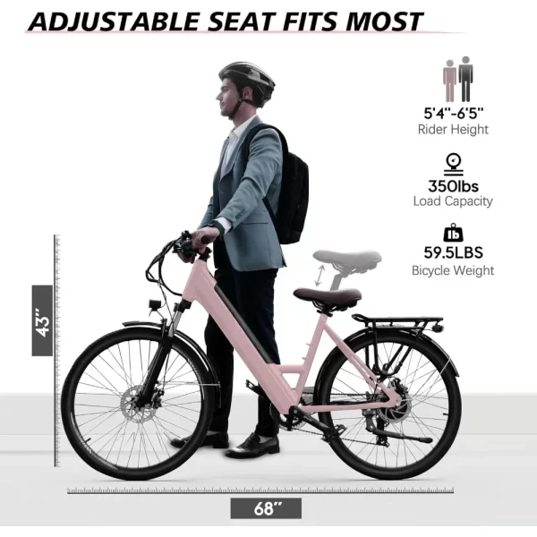 Electric Bike for Adults - 468Wh Removable Battery, 26 inch Step Thru Electric Bicycle, Peak 750W Brushless Motor Ebike, E-Bikes - Image 2