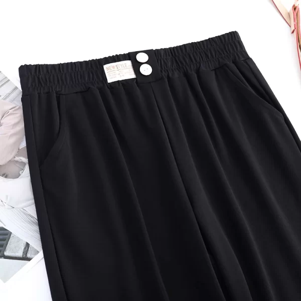 Women's Pants Black High-Waisted Nine-minute Haren Pants women's Loose Spring and Autumn Slacks 2025 New All-Matching SlacKs - Image 6
