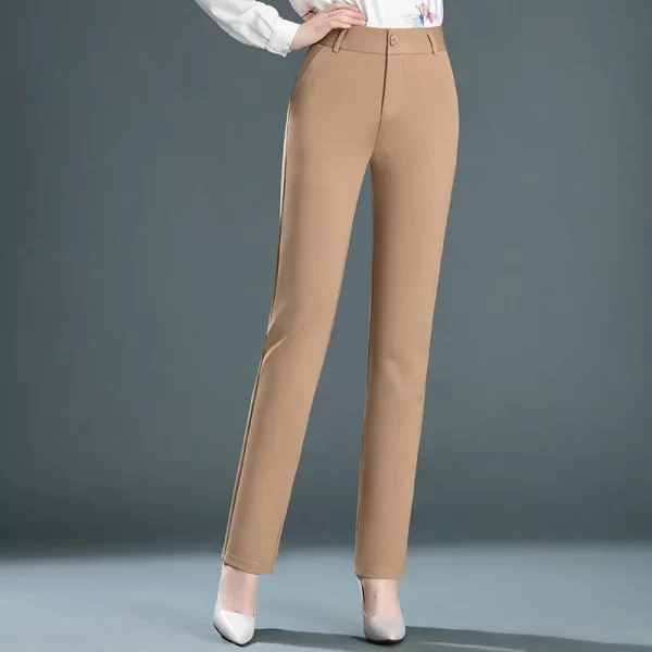Stretch High Waist Trousers Women's Fashion Casual Pants Black Khaki Navy Blue Slacks Women Pantalones - Image 5