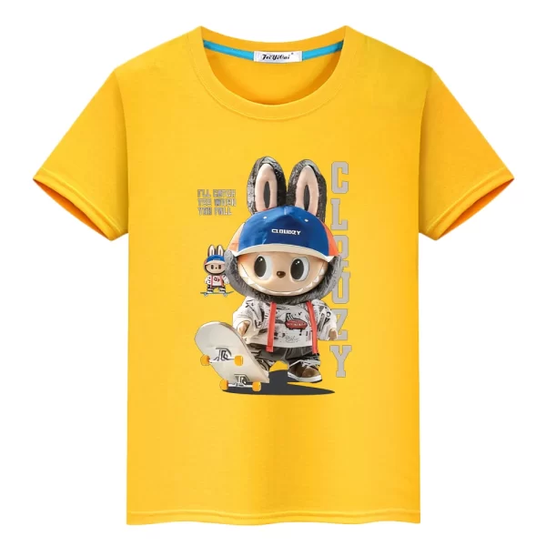 Kawaii Tops labubu 100%Cotton t shirt for kids boy 10years toddler girl clothes Anime Short  pride tshirt y2k kids clothes girls - Image 3