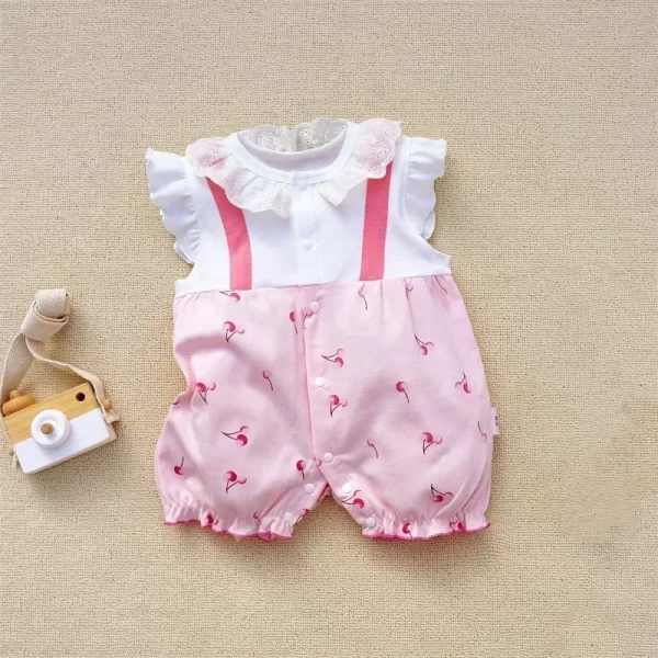 2024 newborn baby Summer clothes rompers girls overalls short Sleeve bodysuit cotton baby clothing jumpsuit Baby Girl onesies - Image 14