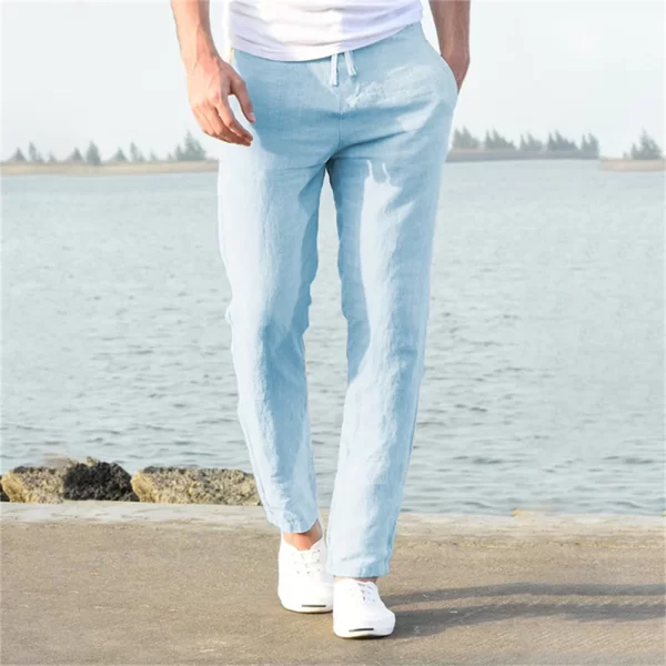Men's Cotton Linen Pants Male Autumn New Breathable Solid Color Linen Trousers Fitness Streetwear S-3XL - Image 11
