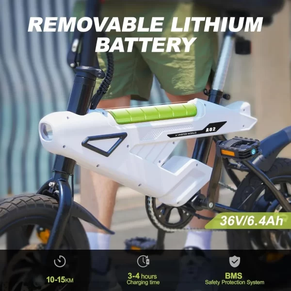 Electric Bike for Adults 500W Peak Motor, 20 mph Folding Ebike,14'' Adults Electric Bike Mini E Bikes for Adults and Teens - Image 6